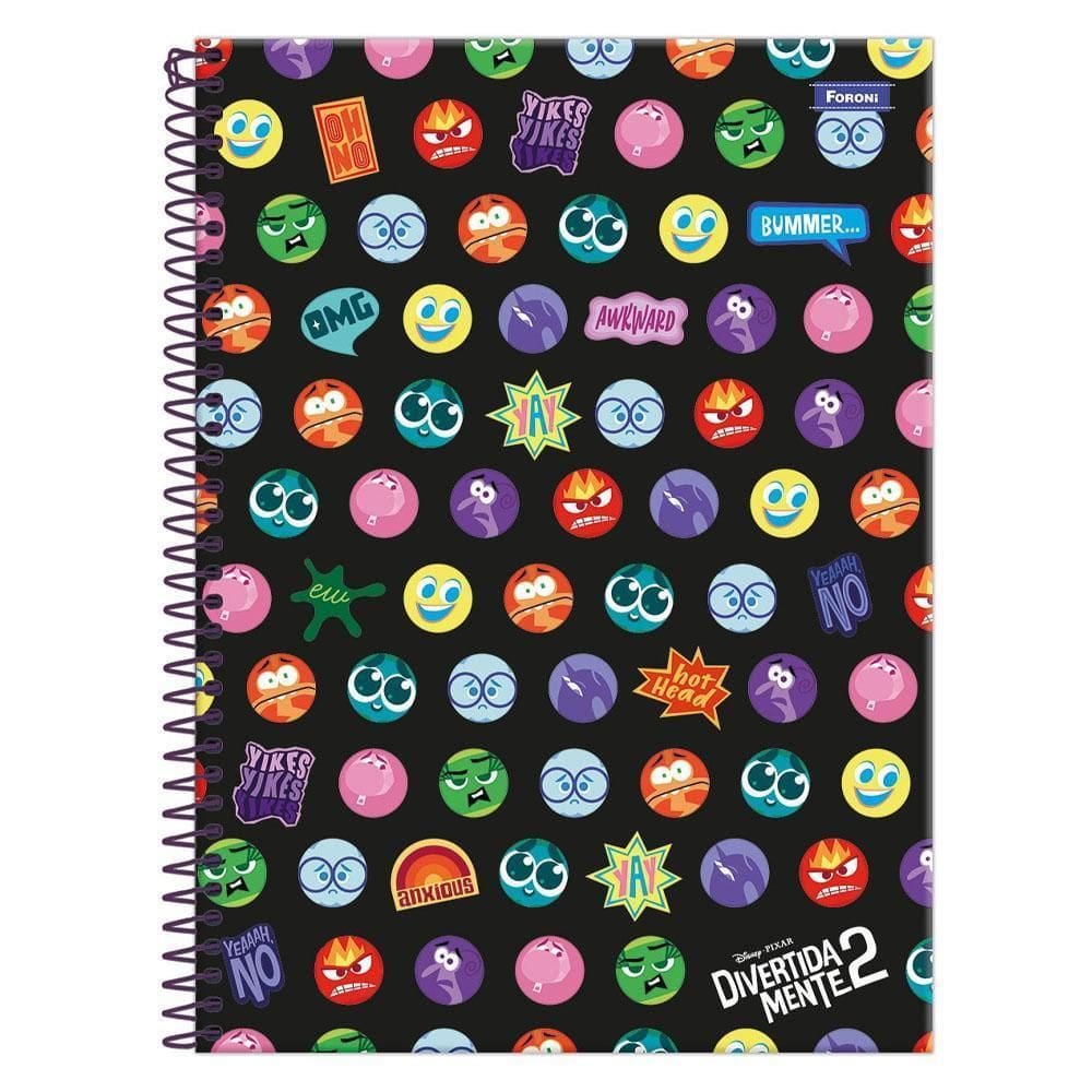 Caderno Univ 15 Matérias 240Fl Divertidamente 2 Faces Foroni