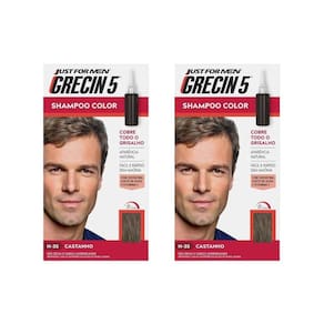 Grecin 5 Shampoo Tonalizante Castanho - Kit Com 2Un