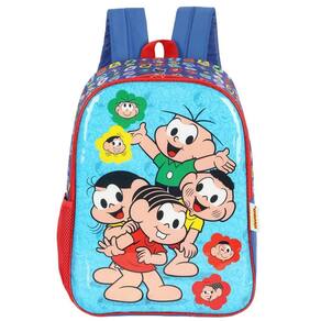 Mochila Turma Da Monica Reunida Costas Escolar Infantil Azul