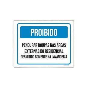 Placa Sinalização - Proibido Pendurar Roupas 27X35