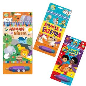 Kit Livro Infantil Aquabook Colorindo Com Água Ciranda Cultu
