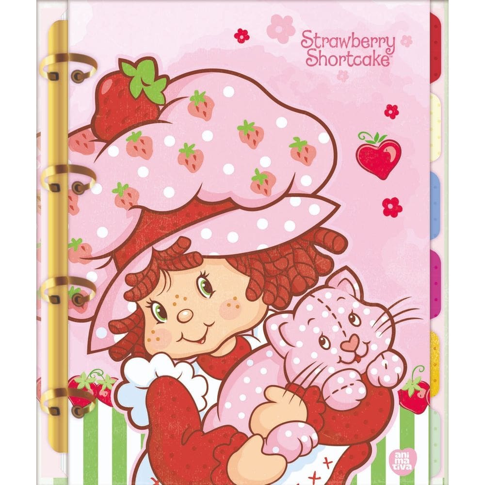 Caderno Argolado Cartonado Colegial Moranguinho 160 Folhas Com Divisórias  Animativa 8406