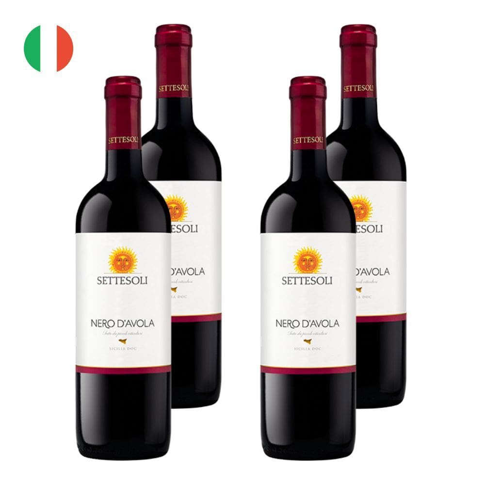 Kit 4 Vinhos Settesoli Nero D’Ávola Tinto Itália 750ml