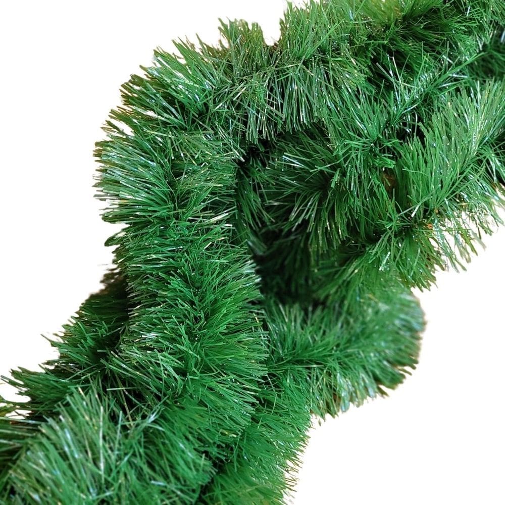 Festão De Natal Pet Largo Verde Fosco 12cm x 5 metros - Magizi