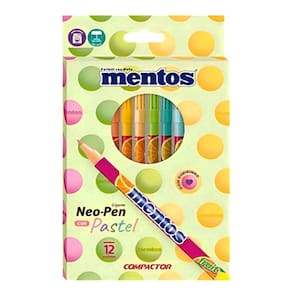 Canetinha Hidrográfica Mentos 12 Cores Pastel com Cheirinho - Compactor