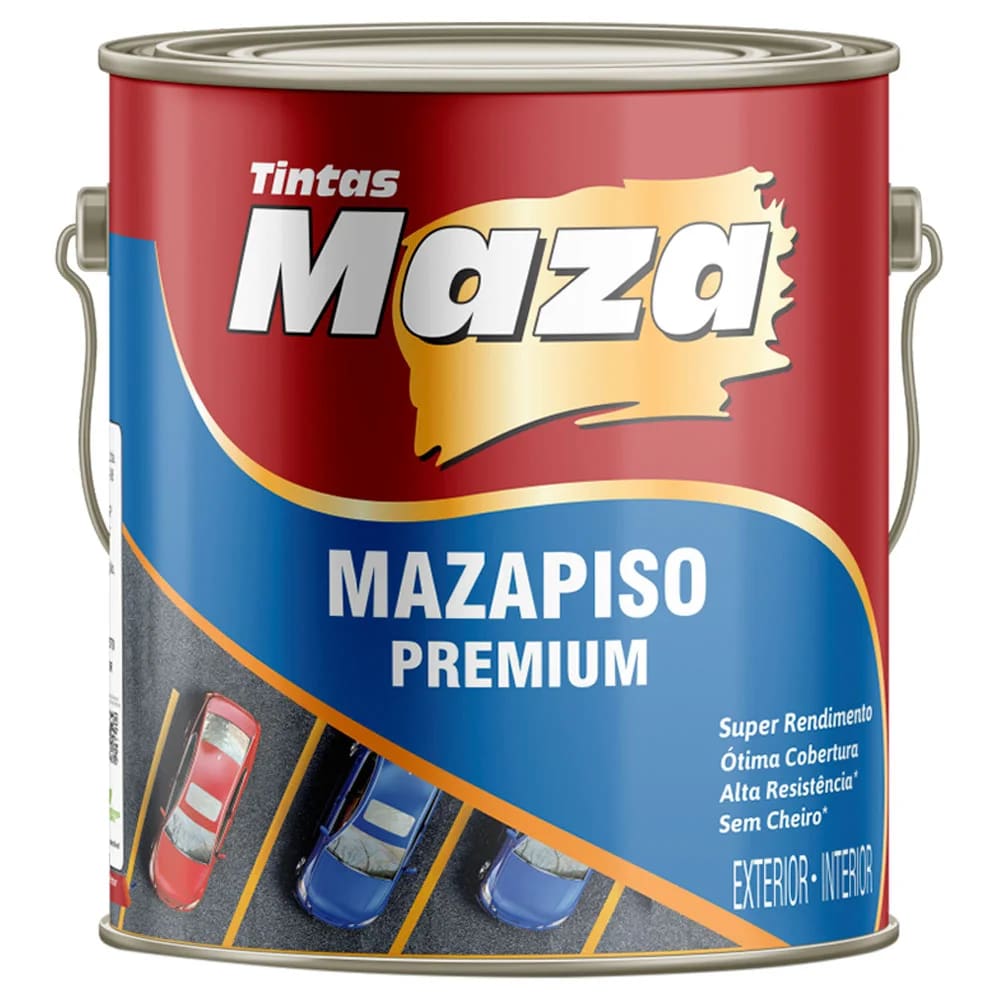 Tinta Piso Premium Acrílica 3,6L Cores Alto Rendimento Maza