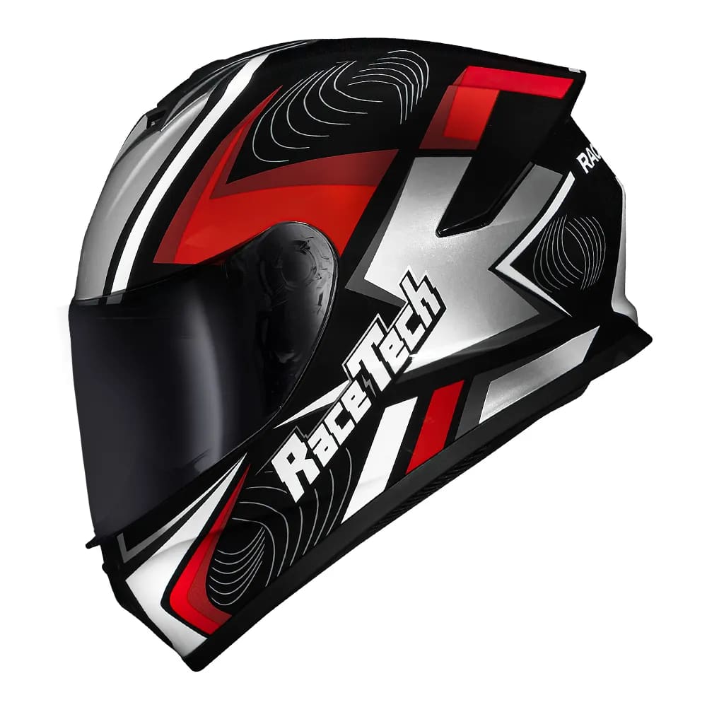Capacete Race Tech Hit Draw Preto Cinza e Vermelho