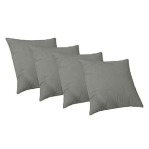 4 Capas Almofada Luxo 50X50 Suede Felpudo Com Ziper Cinza