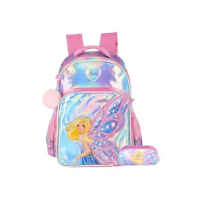 Kit Escolar Mochila Costas G+Estojo Triplo Barbie - Rosa