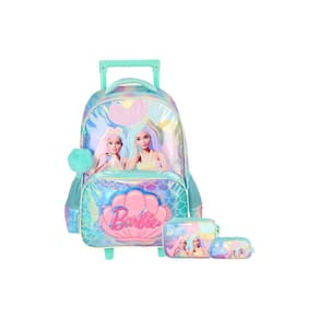 Kit Mochila Rodinha+Estojos Box E Triplo Barbie - Verde