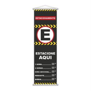 Banner Estacionamento Estacione Aqui Preços Lona 100X30Cm