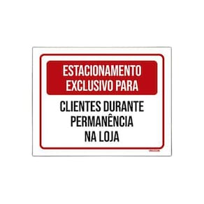 Placa Sinalização Estacionamento Exclusivo Clientes 36X46