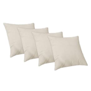 4 Capas Almofada Luxo 50X50 Suede Felpudo Com Ziper Bege
