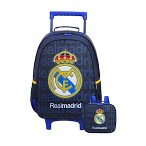 Kit Escolar Mochila De Rodinha+Lancheira Térmica Real Madrid