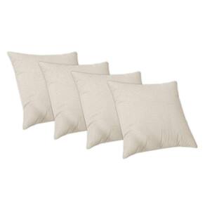 4 Capas Almofada Luxo 50X50 Suede Felpudo Com Ziper Bege
