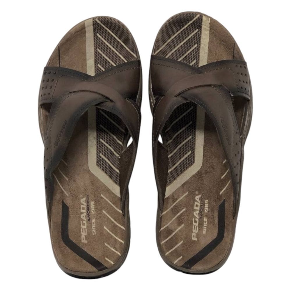 Chinelo Masculino Fácil Calce Dia a Dia em Couro Pegada