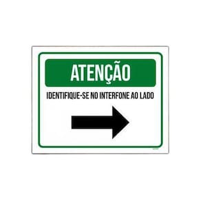 Placa Sinalização - Atenção Identifique-Se Interfone 27X35