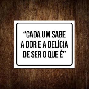 Kit 3 Placa Cada Um Sabe Dor Delícia De Ser Que É