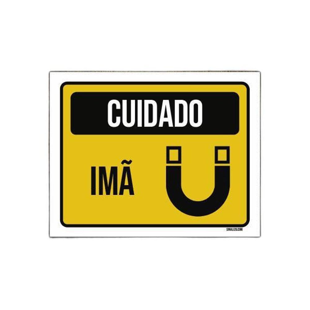 Placa Cuidado Imã 27X35