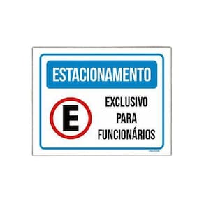 Placa Estacionamento Exclusivo Funcionários Nova 18x23cm 3un