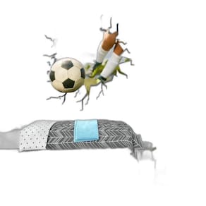 Adesivo De Parede Buraco Falso Futebol - 52,5X60Cm