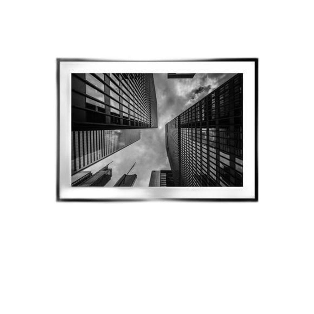 Quadro Fotografia Prédio Preto E Branco 33X24Cm Com Vidro