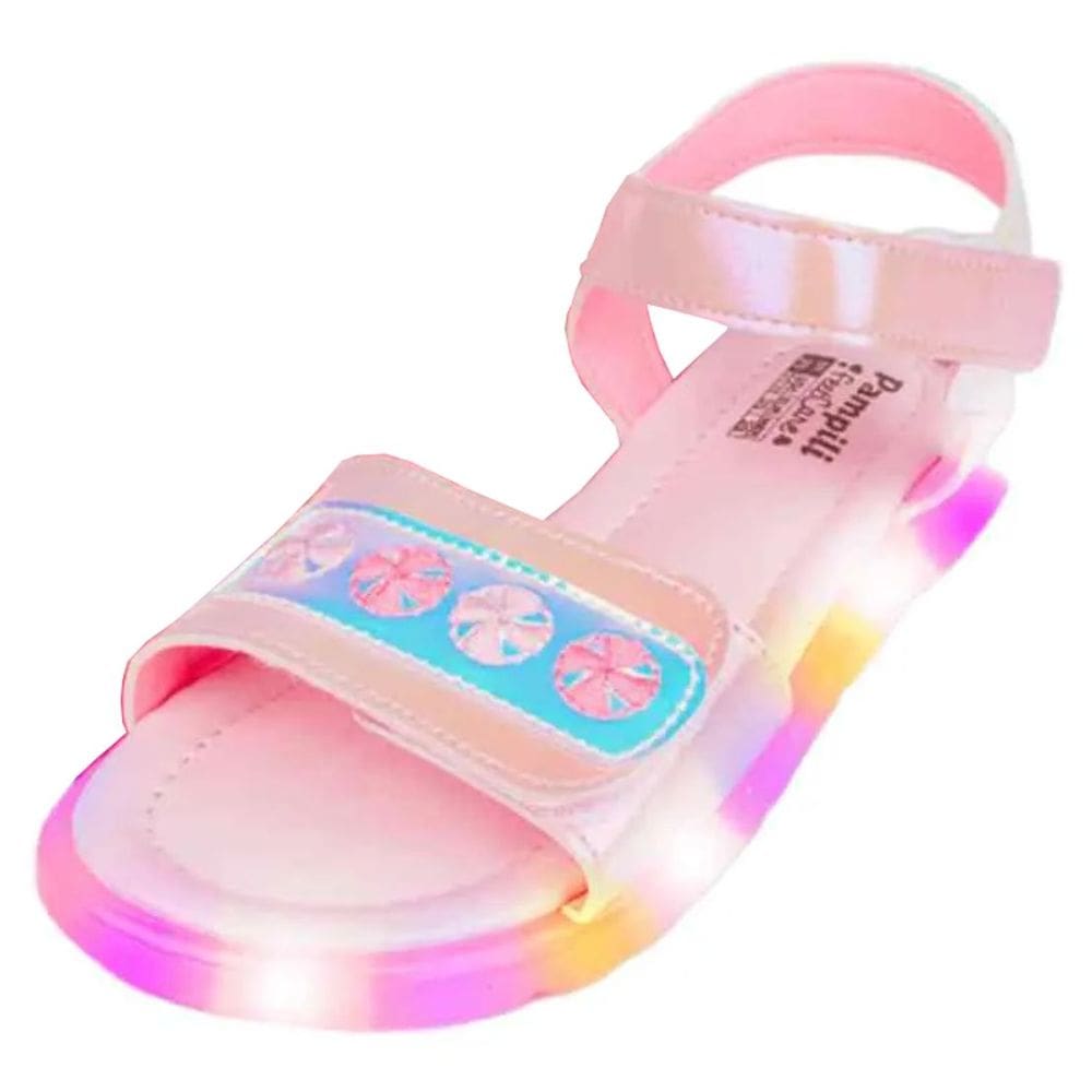 Sandalia Papete Infantil Menina LED Pampili Lulli 697.020