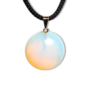 Pingente Pedra da Lua Disco Liso Pino Dourado
