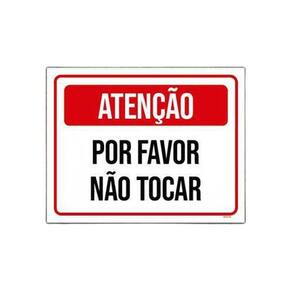 Placa Atenção Não Tocar Vermelha 18x23cm - Legião Nerd 5un