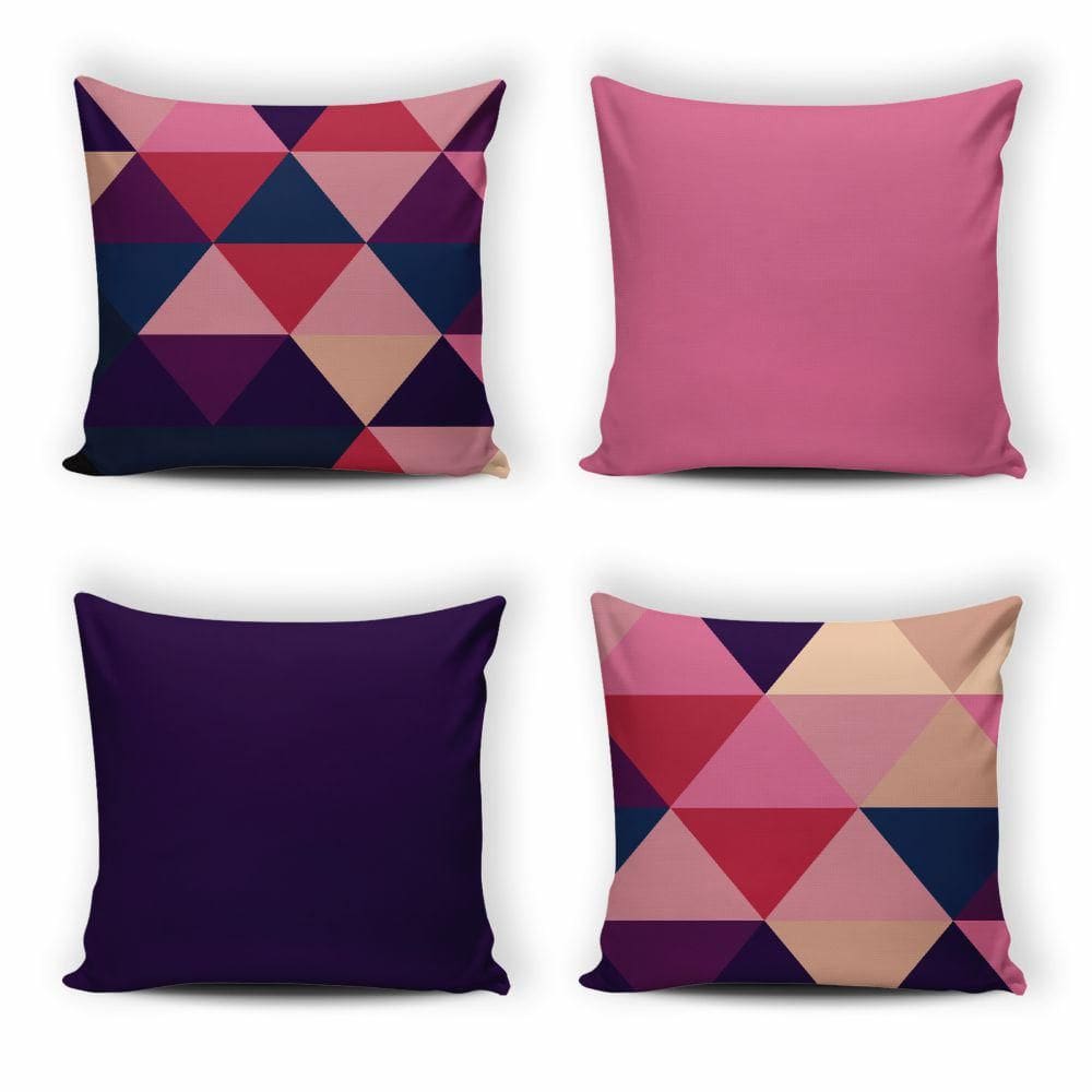 Kit 4 Capas De Almofada Modern Print 42 Cm X 42 Cm - 073