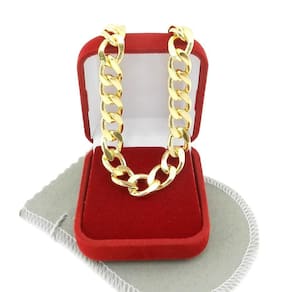 Pulseira Masculina 18Cm 1Cm Largura Folheada Ouro Pl196