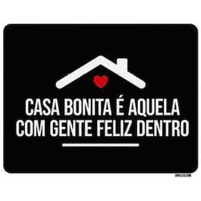 Kit 5 Placas Decorativa Casa Bonita Aqui Gente Feliz Dentro