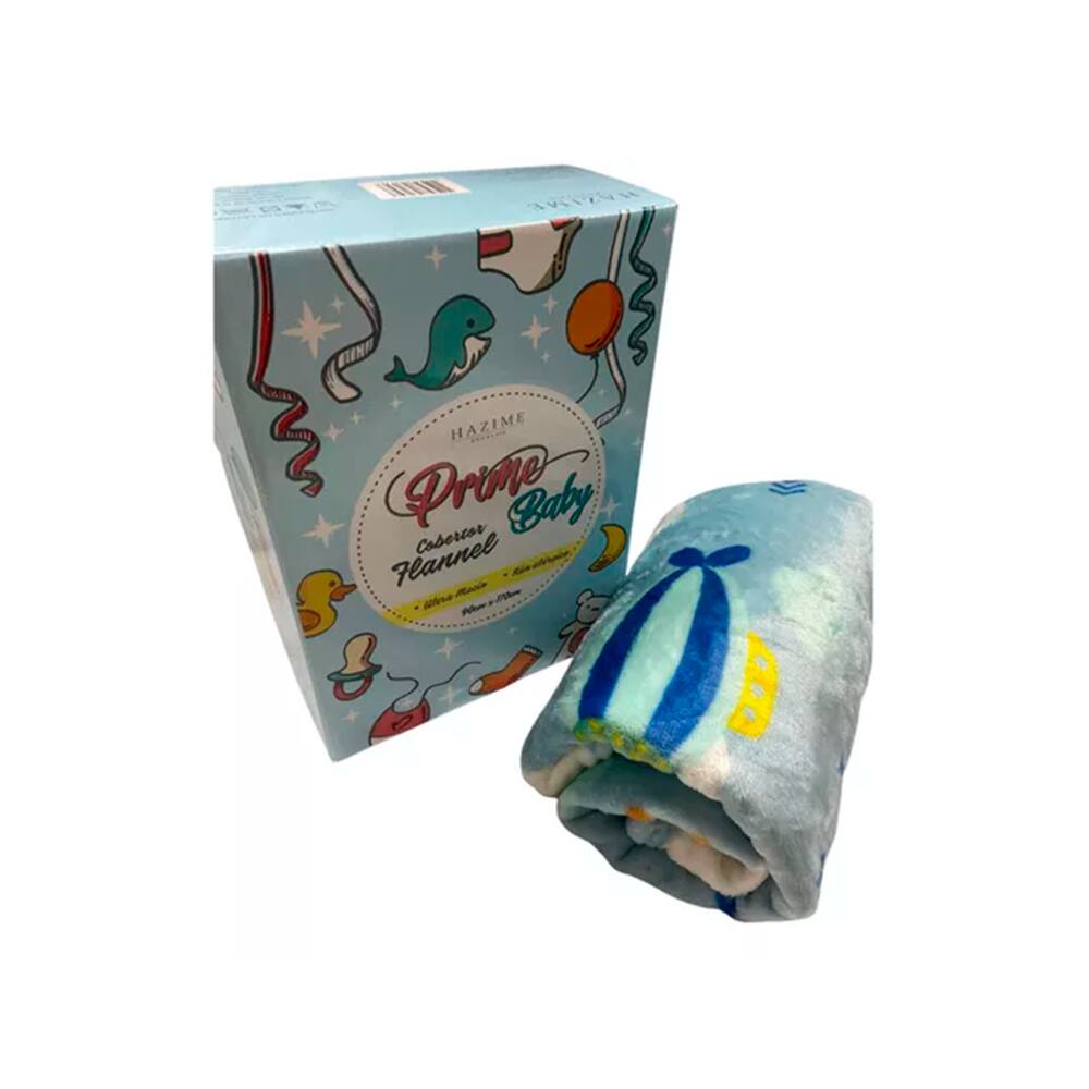 Cobertor Hazime Prime Flannel Est Azul
