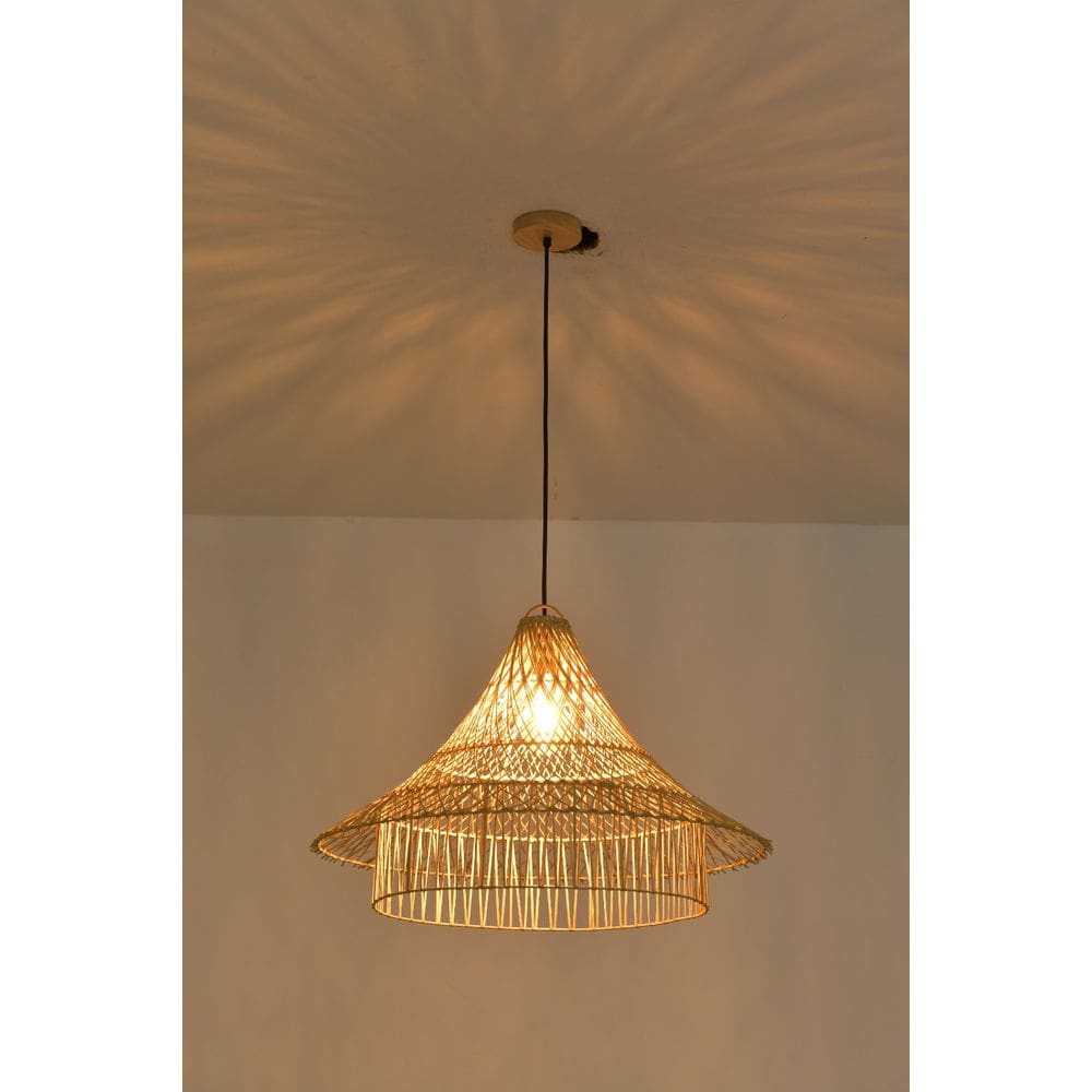 Pendente Ôtaki 45X30cm Rattan - 3 Metros De Cabo