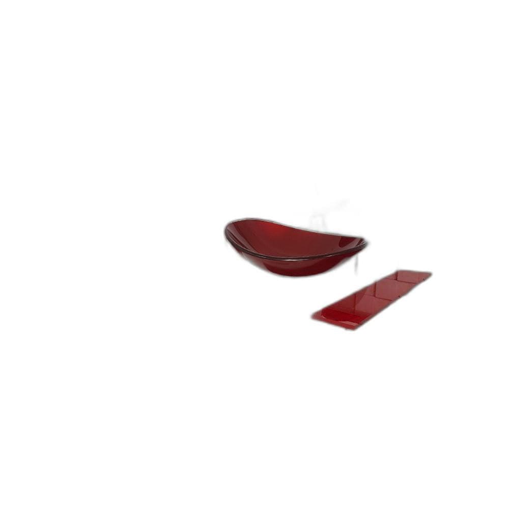 Gabinete De Vidro 60Cm Iq Inox Cuba Oval - Vermelho Cereja