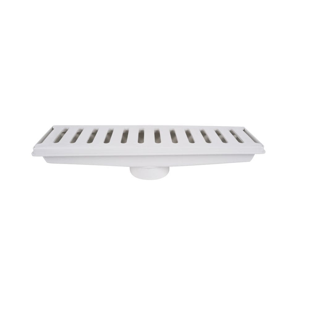 Caixa coletora 15x50cm c/ grelha PVC branca Estrela