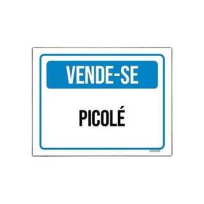 Placa Sinalização Vende-Se Picolé Azul 18X23