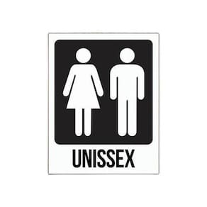 Placa Banheiro Unissex Masculino E Feminino 36X46