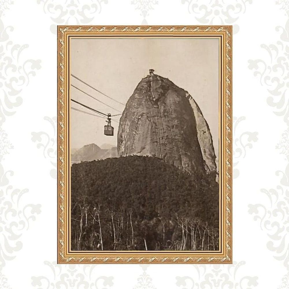 Quadro Moldura Dourada Rio De Janeiro 24X18Cm