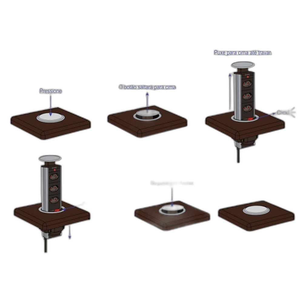 Torre Multiplug Com 3 Tomadas Para Uso Doméstico