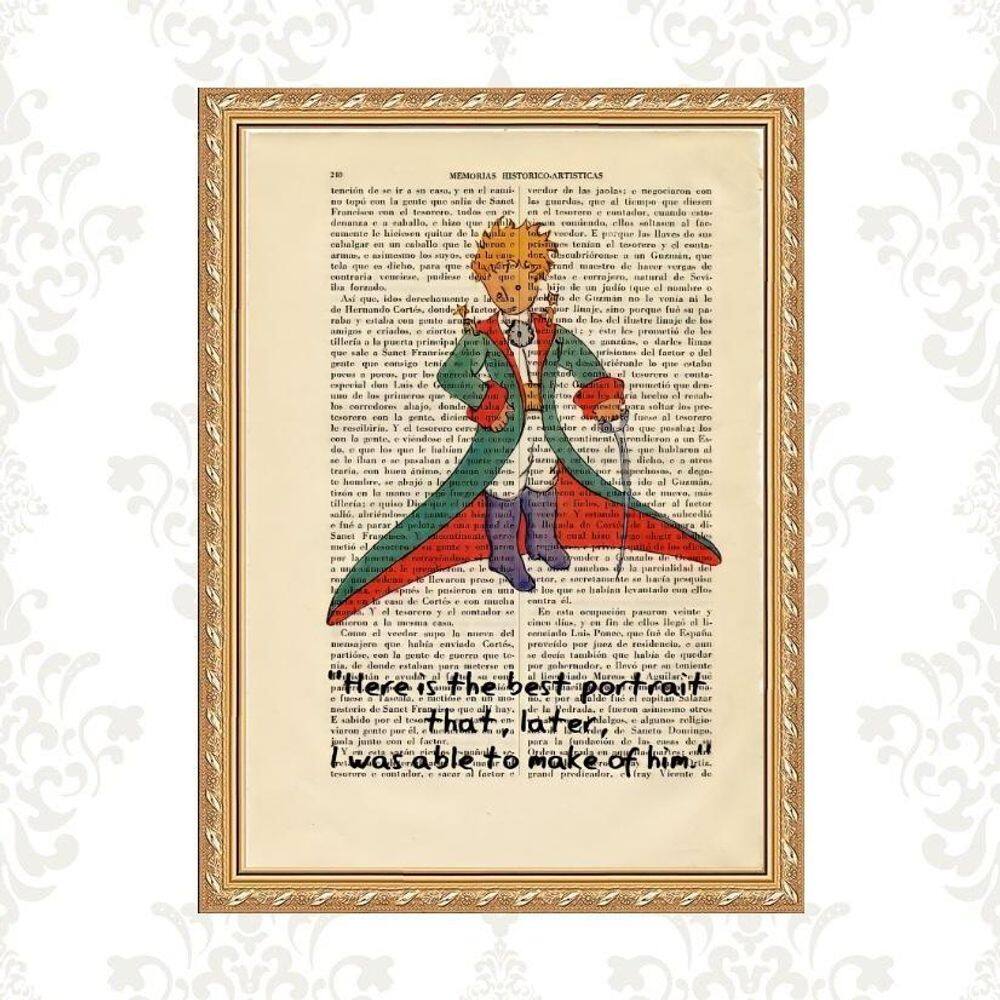 Quadro Moldura Dourada Pequeno Príncipe Vintage Frase
