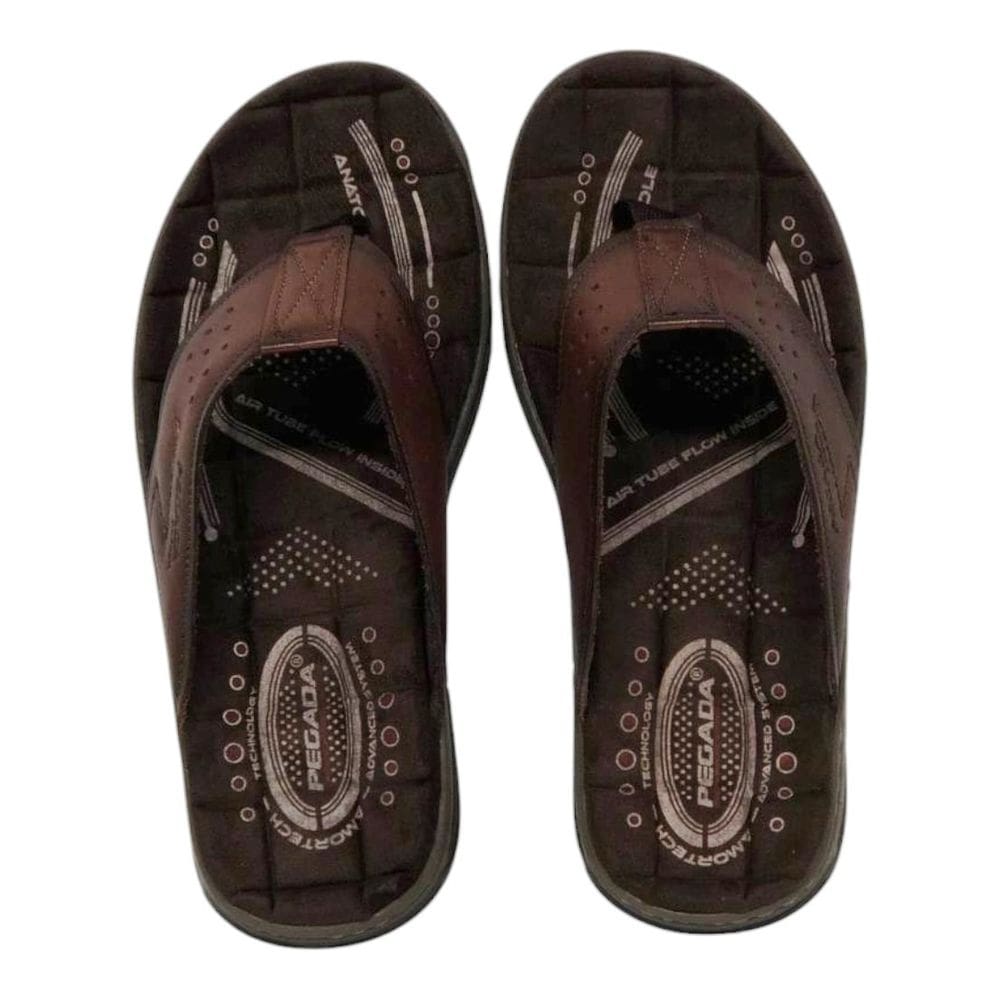 Chinelo de Dedo Masculino em Couro Dia a Dia Conforto Pegada