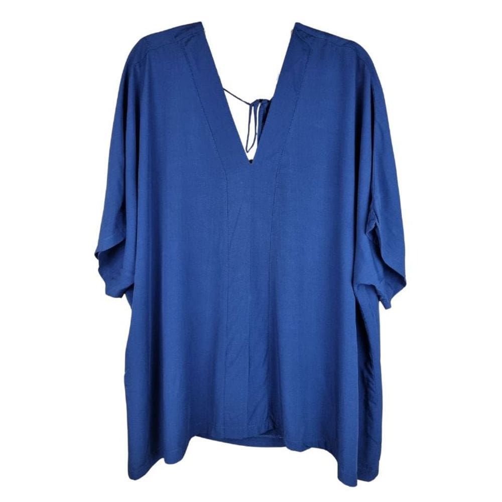 Blusa Plus Size Elegante com Decote V e Amarração nas Costas - Tamanhos G6 e G7