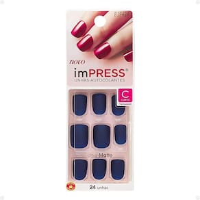Unhas Autocolantes Kiss New York Impress Curto Follow Me Bip420br