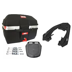 KIT BAÚ MOTO 27L M.LOCK TRAFFIC E27M + BAGAGEIRO SCAM Cb Twister 250 2016 A 2022 FiberForce