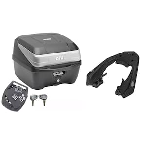 Kit Baú Moto 33L Monolock Traffic Iii + Bagageiro Scam Cb 250 Twister 2016 Até 2021
