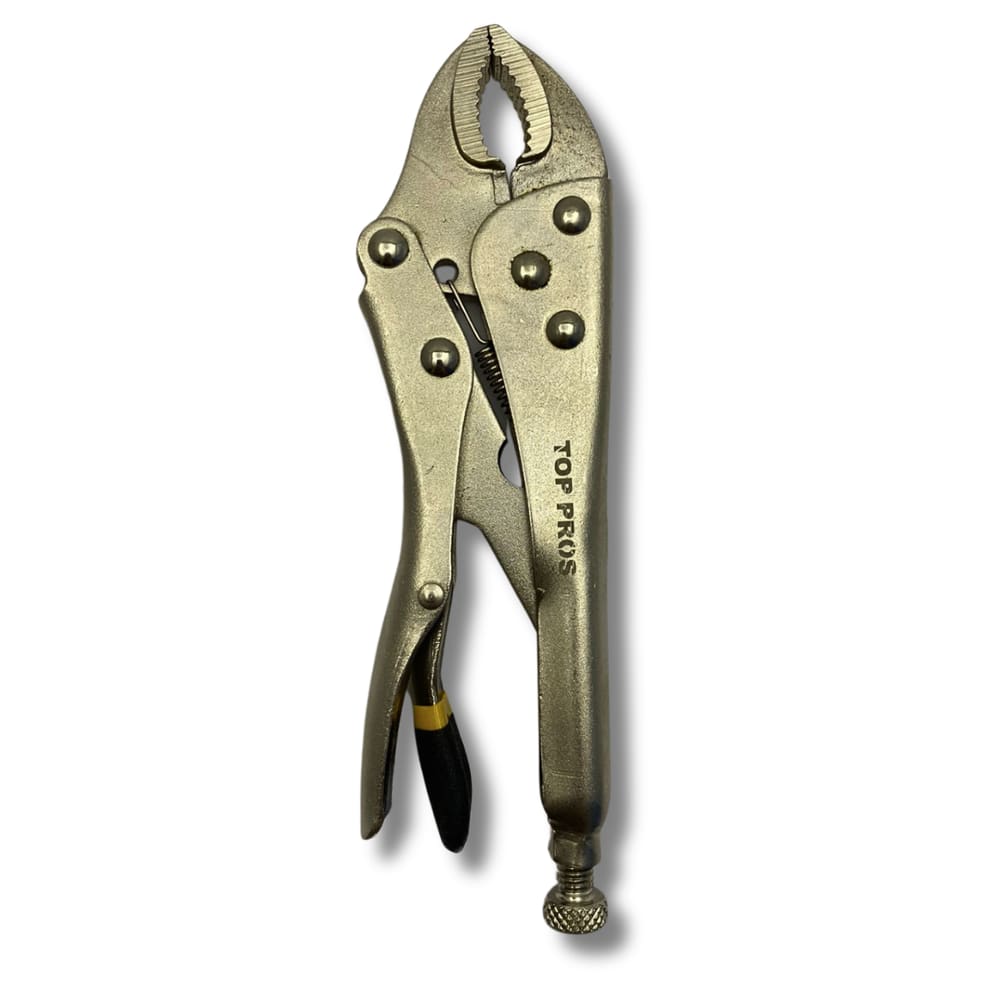 Alicate Pressão 7&quot; Mordente Curvo Ajustável C/ Trava Chave Aço Carbono Niquelado Profissional 170mm
