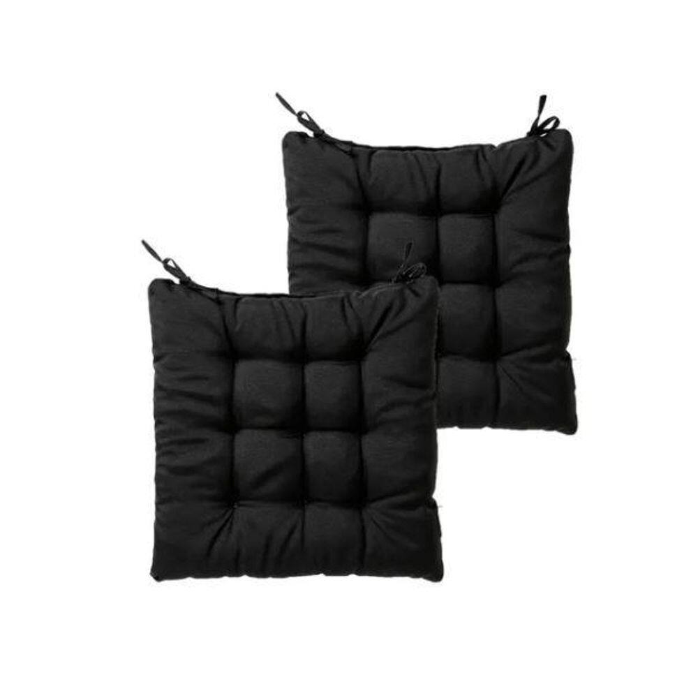 Assento Para Cadeira Preto Almofada 40X40- 3 Unidades