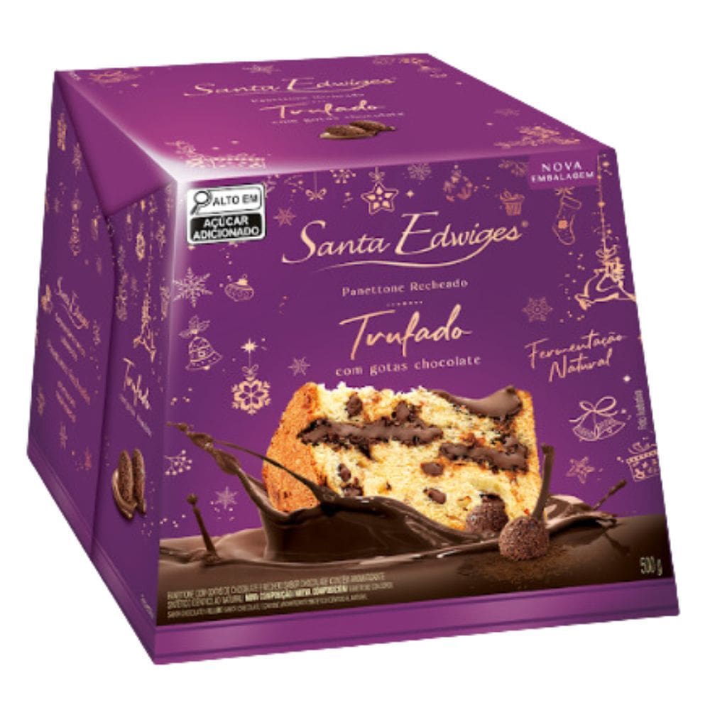 Panettone Santa Edwiges Trufado com Gotas de Chocolate 500g
