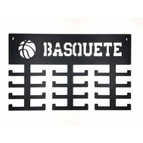 Expositor Porta Medalhas Basquete Com 24 Suportes Preto